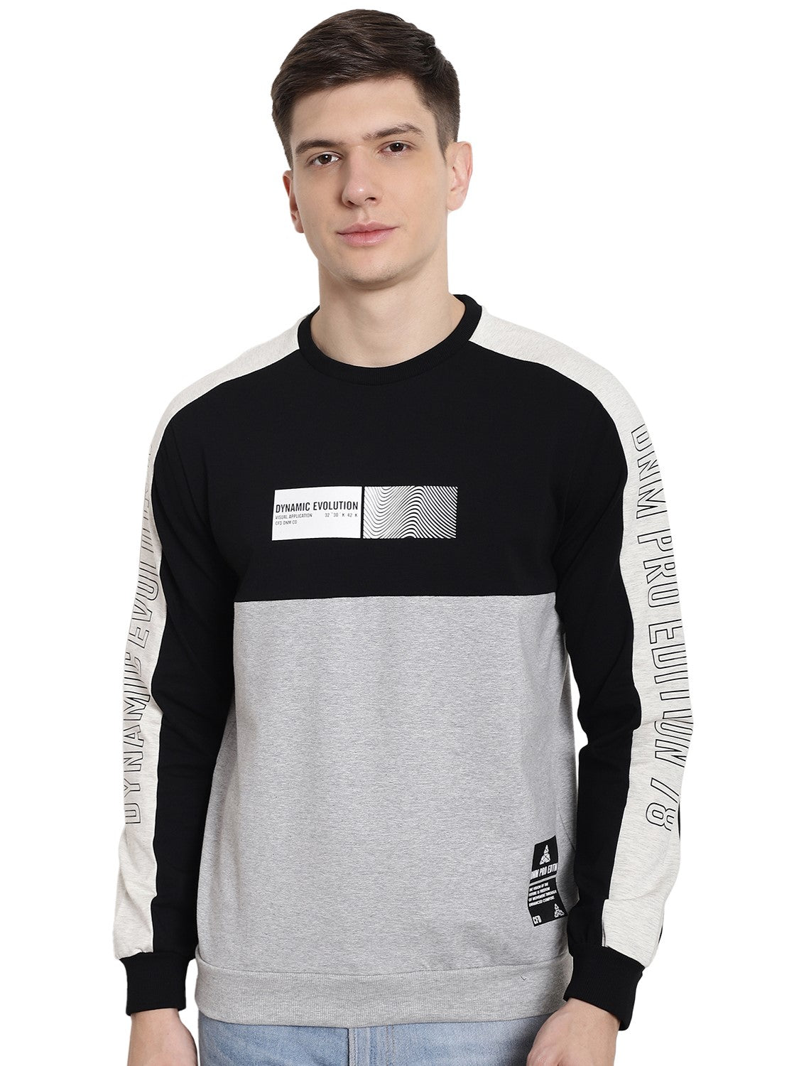 Black Dynamic evolution panel Full Sleeved T-Shirt