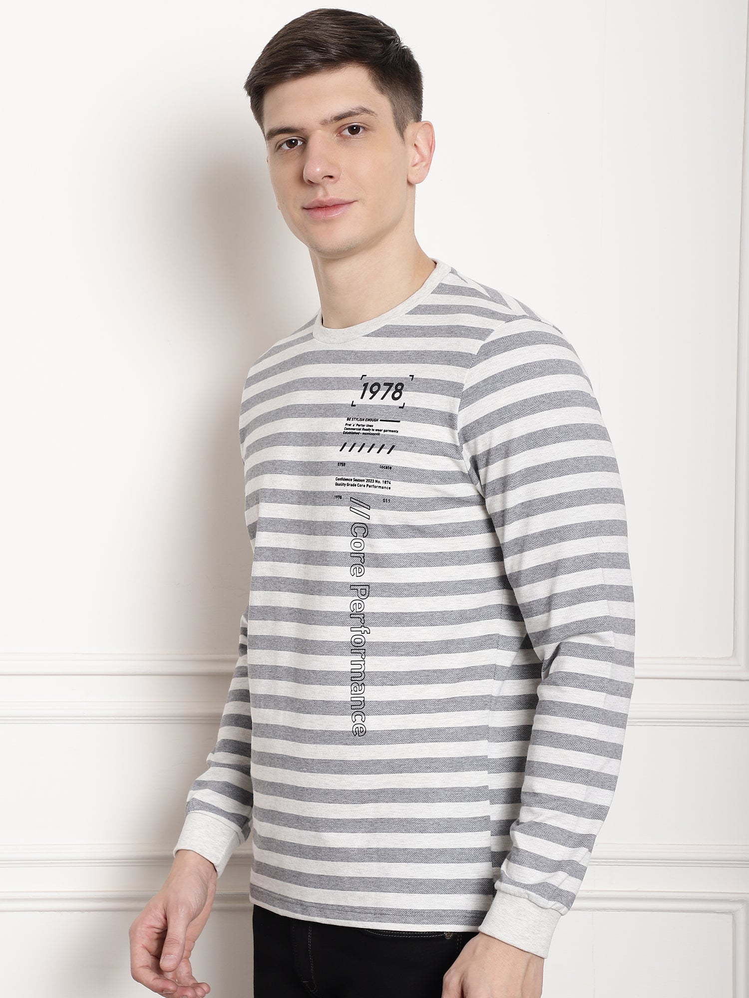 Heat Thermal Core Striper Full Sleeved T-shirt