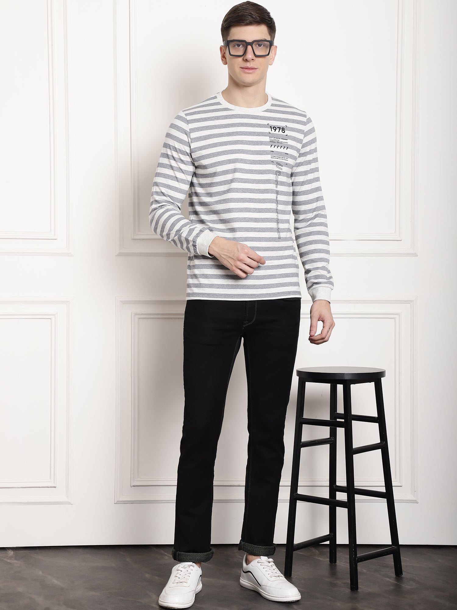 Heat Thermal Core Striper Full Sleeved T-shirt