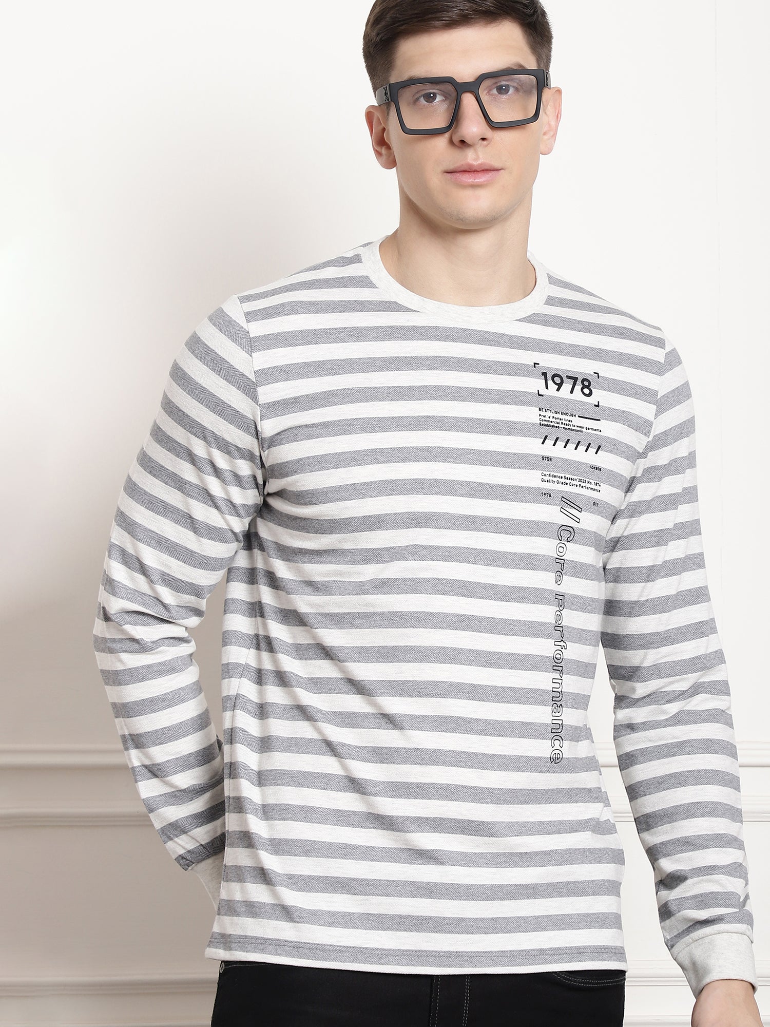 Heat Thermal Core Striper Full Sleeved T-shirt