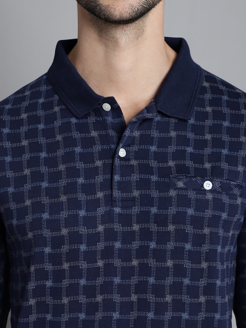 Graph Check Full Sleeved T-neck Regular Fit T-shirt