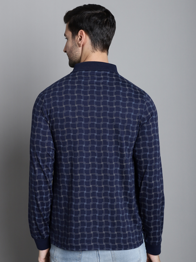 Graph Check Full Sleeved T-neck Regular Fit T-shirt