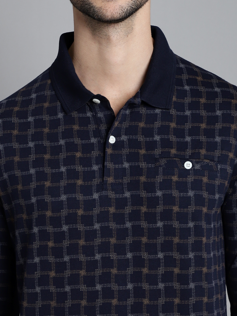 Graph Check Full Sleeved T-neck Regular Fit T-shirt