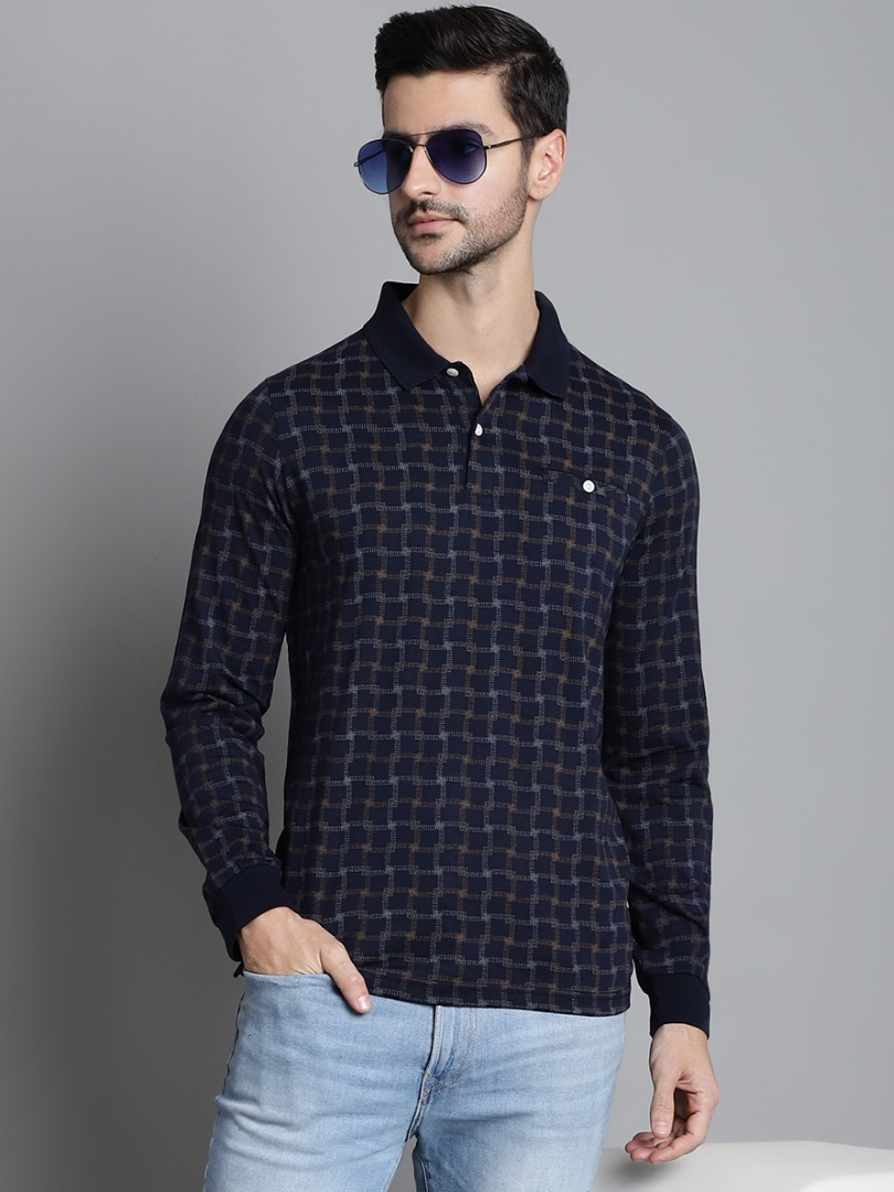 Graph Check Full Sleeved T-neck Regular Fit T-shirt