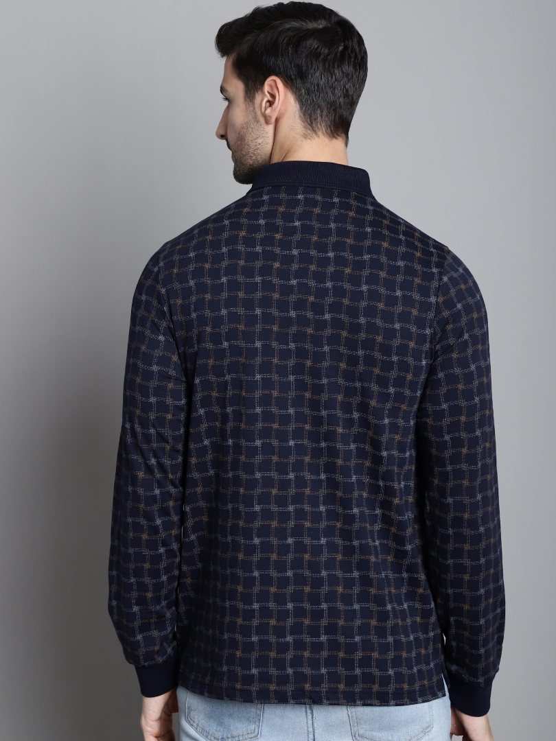 Graph Check Full Sleeved T-neck Regular Fit T-shirt