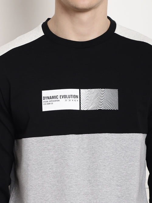 Black Dynamic evolution panel Full Sleeved T-Shirt