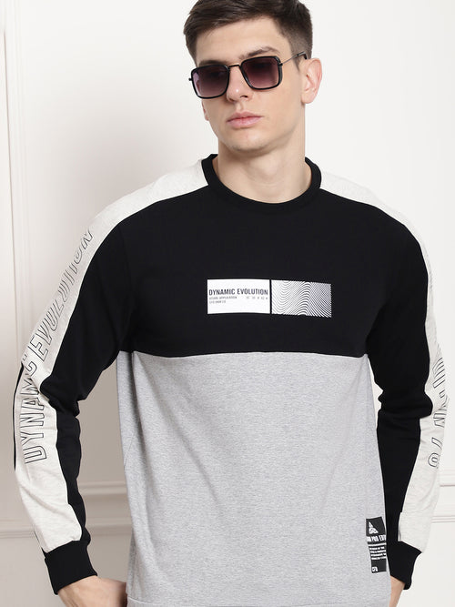 Black Dynamic evolution panel Full Sleeved T-Shirt
