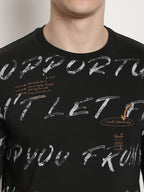 Dark Olive Scripted Full Sleeved T-shirt