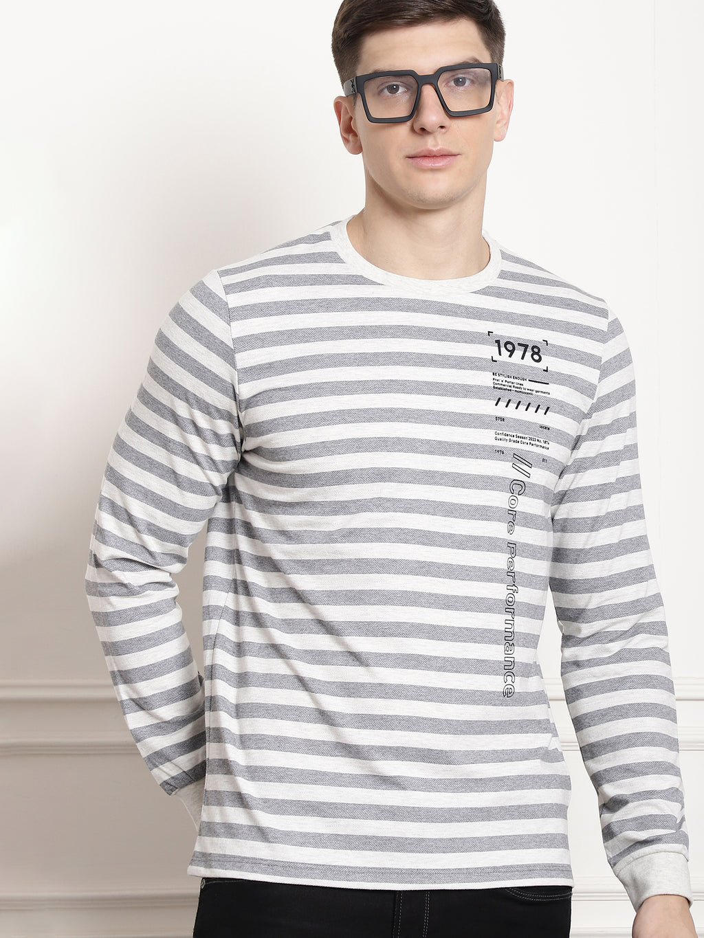 Heat Thermal Core Striper Full Sleeved T-shirt